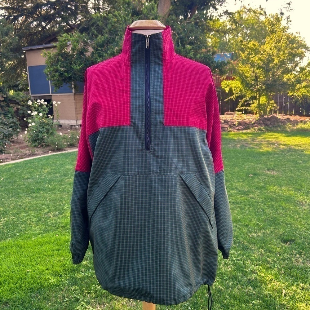 Vintage Windbreaker Color-Block Graph Pattern USA Size Large